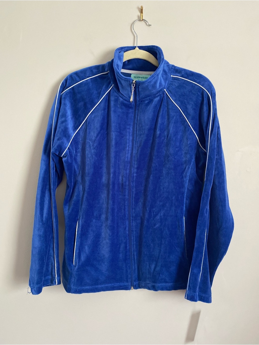 SilverWear New York Velour Jacket Md Travel Athleisure Y2K Retro Nostalgia NWT